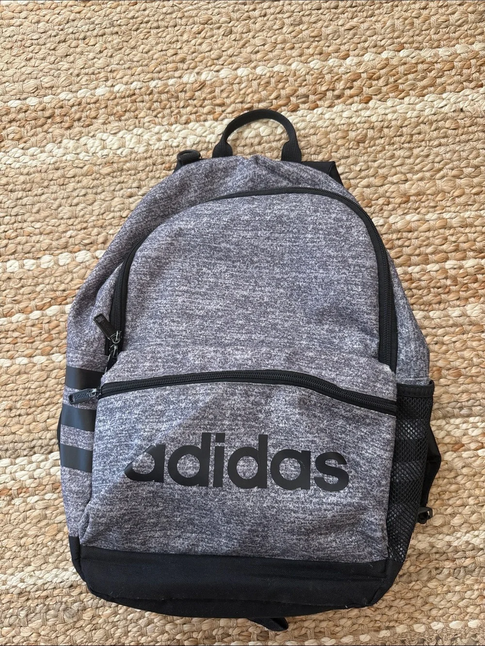 ADIDAS Youth Classic 3S Backpack black heather gray logo sports bag cooler